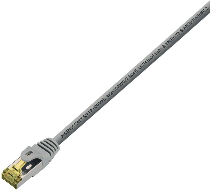 Aisens Cable de Red RJ45 CAT.7 S/FTP PIMF AWG26 0,5m Gris